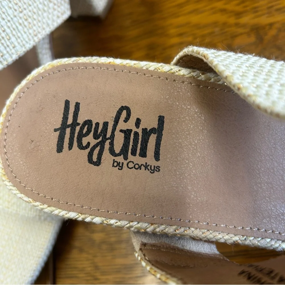 NWOB Hey Girl by Corkys Divine Women’s Slip-on Sandals Raffia Sz 11 Beachy Boho